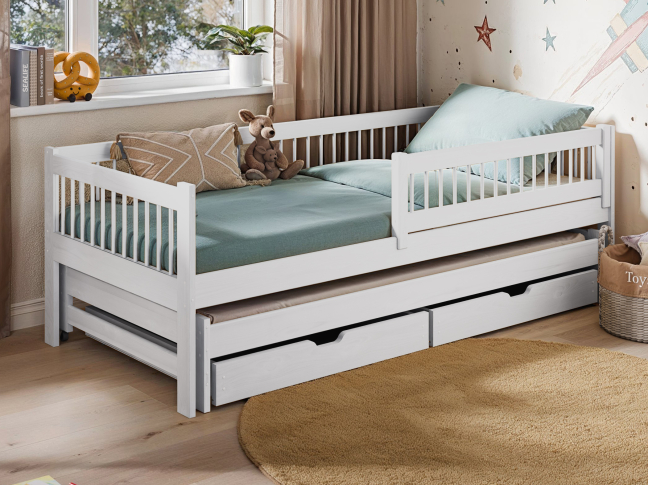 Dvigulė vaikiška lova su stalčiais SOFTI 90x200 1