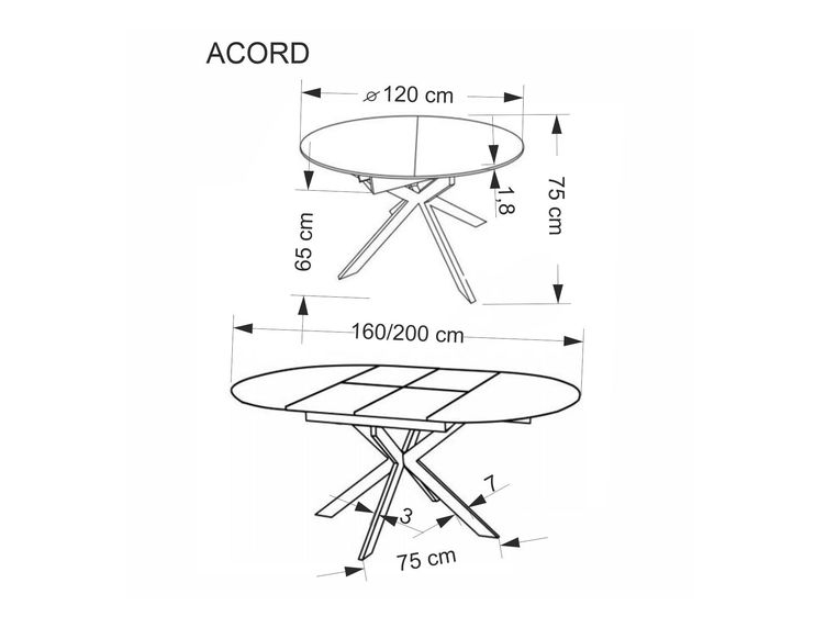 Išskleidžiamas stalas ACORD 14 Išskleidžiamas stalas ACORD 14