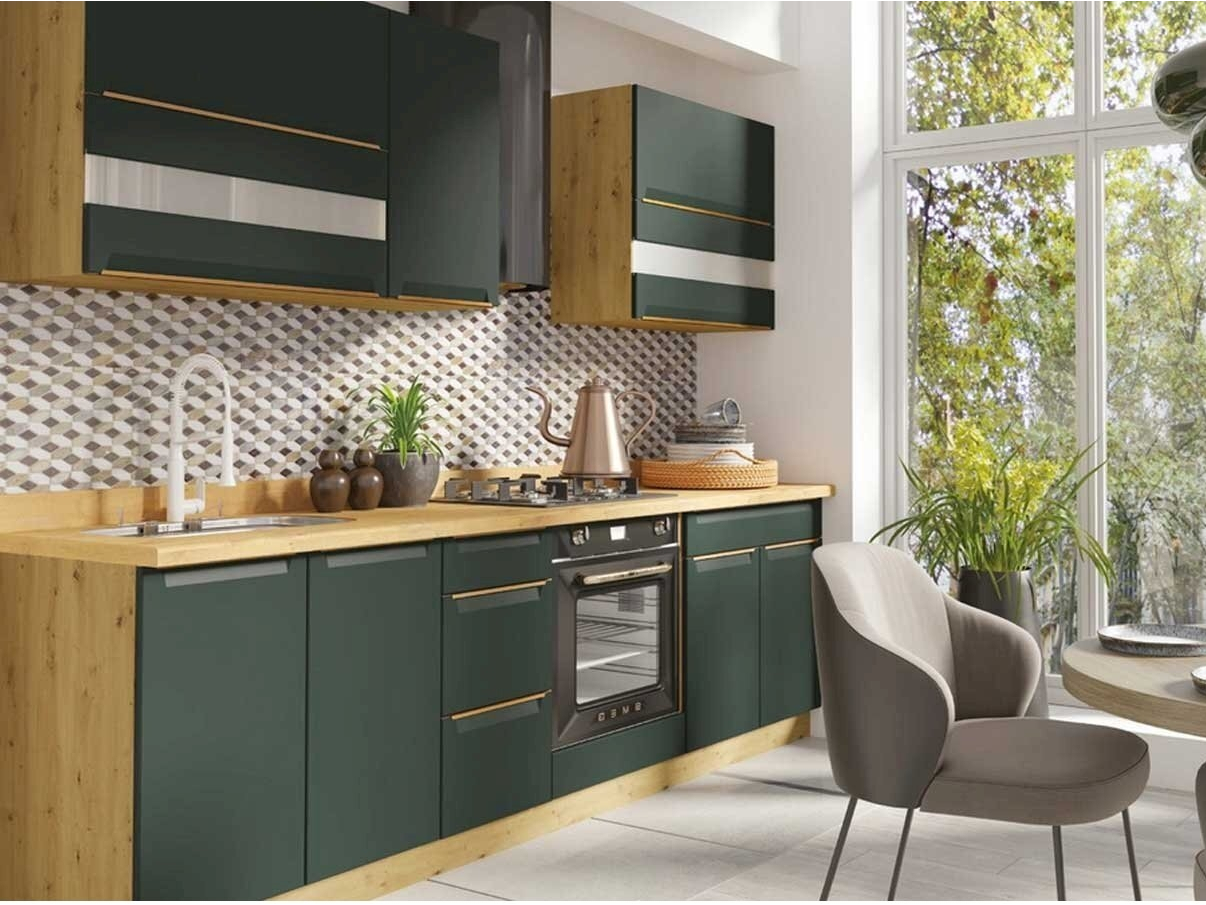 VIRTUVĖS KOMPLEKTAS GLAMOUR GREEN 260 VIRTUVĖS KOMPLEKTAS GLAMOUR GREEN 260