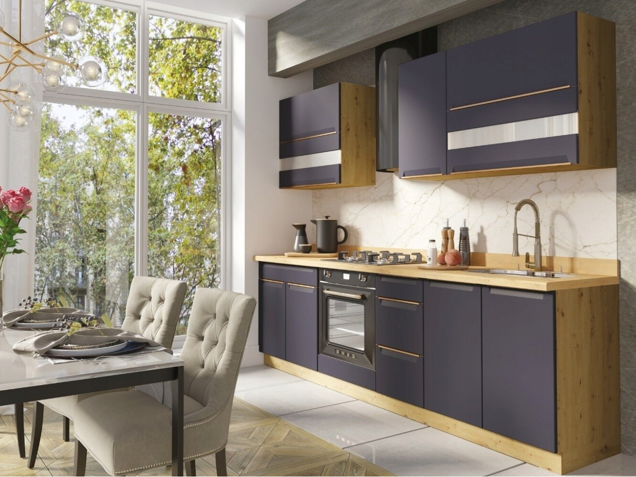 VIRTUVĖS KOMPLEKTAS GLAMOUR BLUE 260 VIRTUVĖS KOMPLEKTAS GLAMOUR BLUE 260