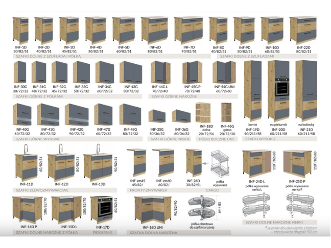 VIRTUVĖ INFINITY 260 GRAY/ARTISAN 2 VIRTUVĖ INFINITY 260 GRAY/ARTISAN 2