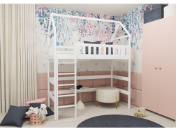 Antresolė lova namelis OTYLIA 80x180