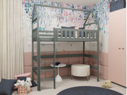 Antresolė lova namelis OTYLIA 80x200