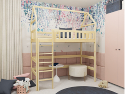 Antresolė lova namelis OTYLIA 90x190