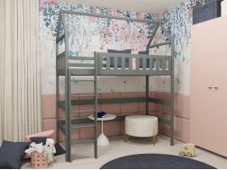 Antresolė lova namelis OTYLIA 90x200