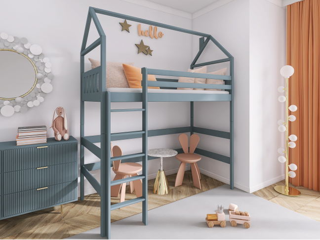 Antresolė lova namelis GLORIA 80x160 2