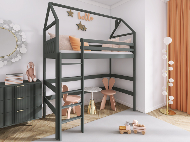 Antresolė lova namelis GLORIA 80x180 1 Antresolė lova namelis GLORIA 80x180 1