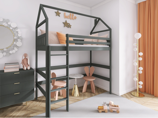 Antresolė lova namelis GLORIA 80x200 1 Antresolė lova namelis GLORIA 80x200 1
