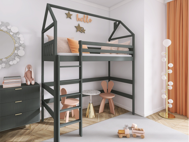 Antresolė lova namelis GLORIA 90x190 1