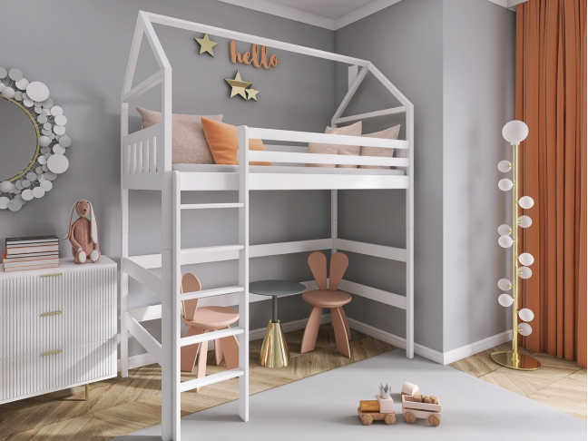 Antresolė lova namelis GLORIA 90x190 Antresolė lova namelis GLORIA 90x190
