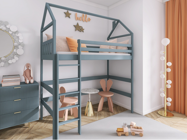 Antresolė lova namelis GLORIA 90x200 2