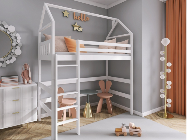 Antresolė lova namelis GLORIA 90x200