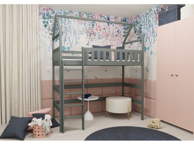 Antresolė lova namelis OTYLIA 80x180 2