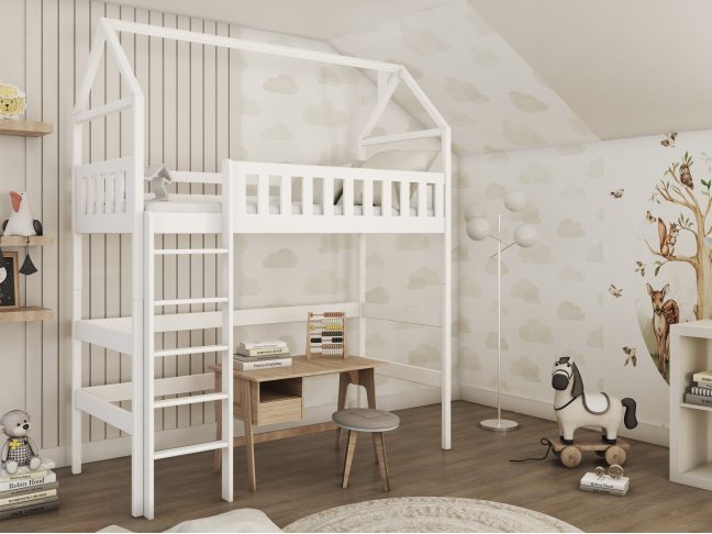 Antresolė lova namelis OTYLIA 90x190 2 Antresolė lova namelis OTYLIA 90x190 2