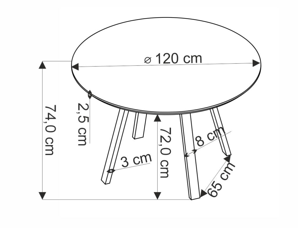 Apvalus stalas DANILO 9