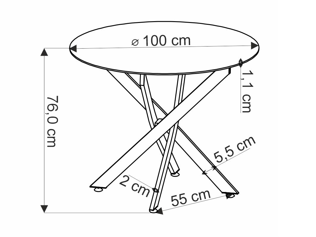 Apvalus stalas EDGAR 2 9