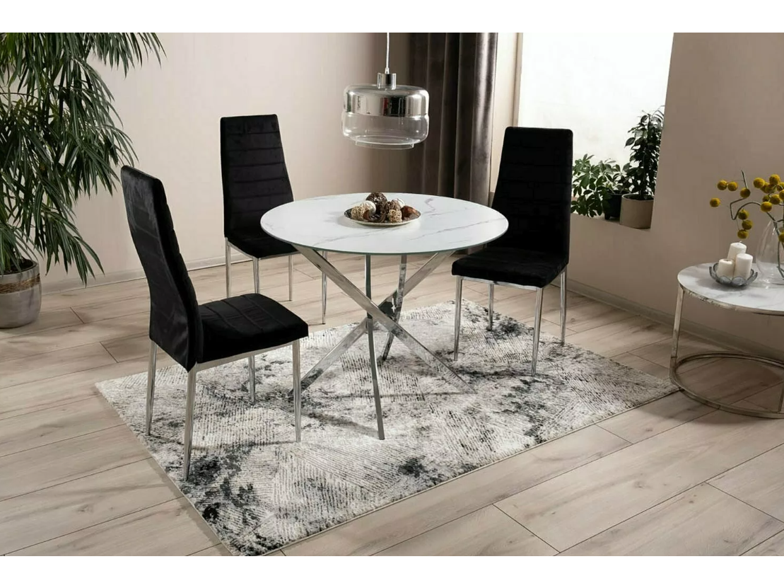 Apvalus stiklinis stalas AGIS MARMURAS 3