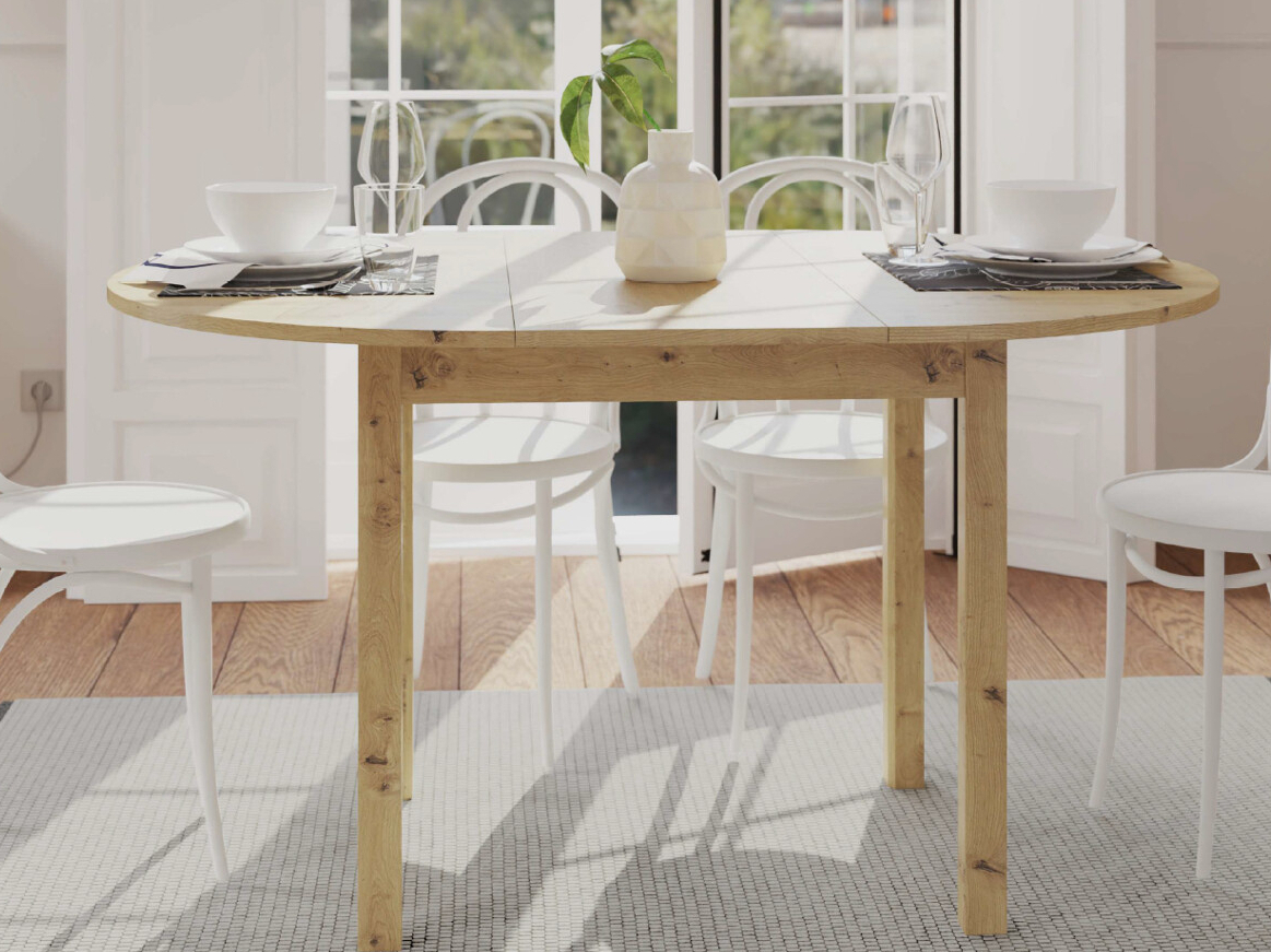 Apvalus išskleidžiamas stalas SENDI 100