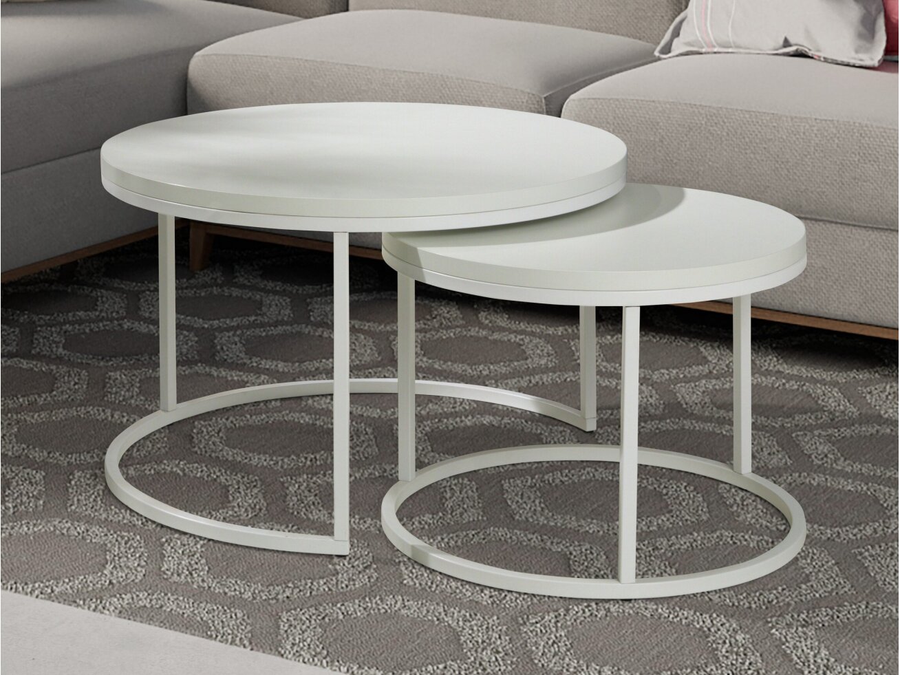 Apvaliu Kavos staliukų rinkinys LOFT Apvaliu Kavos staliukų rinkinys LOFT