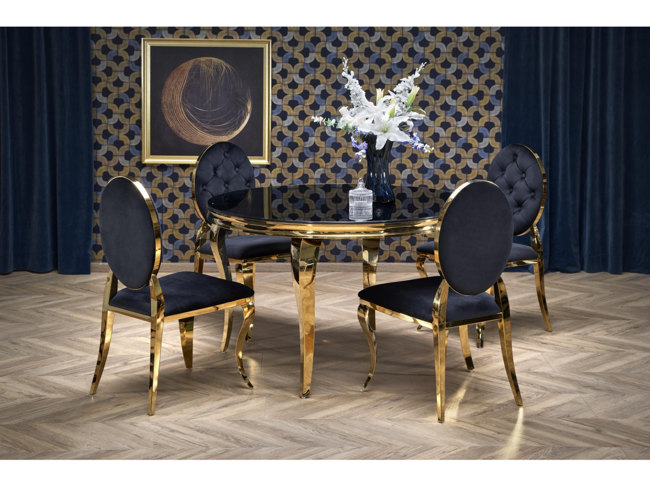 Apvalus stiklinis stalas REGINALD 2