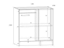 Apatinė kampinė spintelė ROD-09 S80-NP