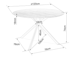 Apvalus stalas ASTER 120