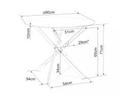 Apvalus stiklinis stalas AGIS MARMURAS