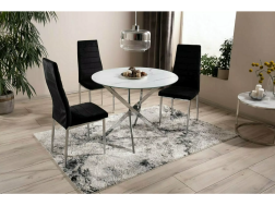 Apvalus stiklinis stalas AGIS MARMURAS