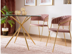 Apvalus stiklinis stalas AZALIA 80