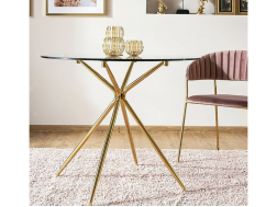 Apvalus stiklinis stalas AZALIA 80