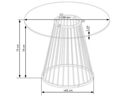 Apvalus stiklinis stalas LIVERPOOL