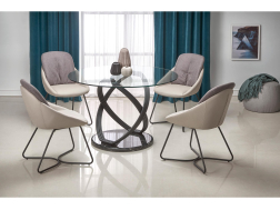 Apvalus stiklinis stalas OPTICO