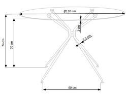 Apvalus stiklinis stalas RONDO