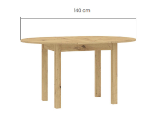 Apvalus išskleidžiamas stalas SENDI 100