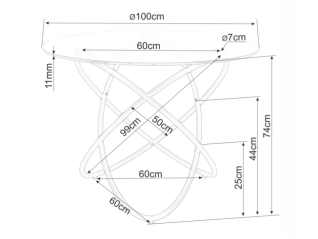 Apvalus stalas ORBIT
