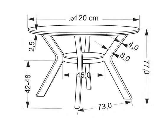 Apvalus stalas RUPERT 10