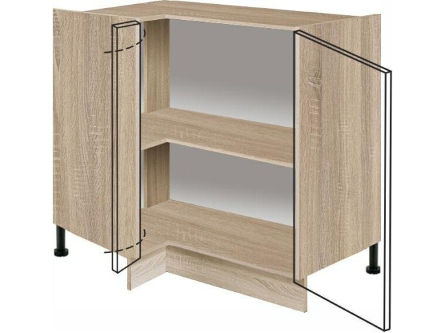 Apatinė kampinė spintelė ECO-14D 1