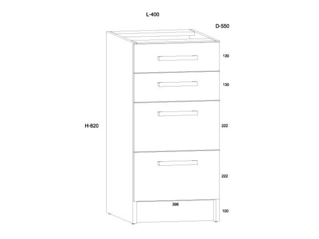 Apatinė spintelė KOR-04 S40-4SZ 4