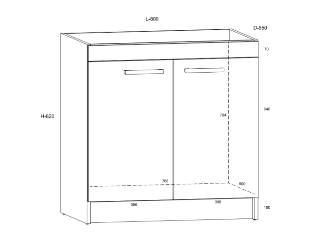 Apatinė spintelė plautuvei ROD-10 S80-Z 1 Apatinė spintelė plautuvei ROD-10 S80-Z 1