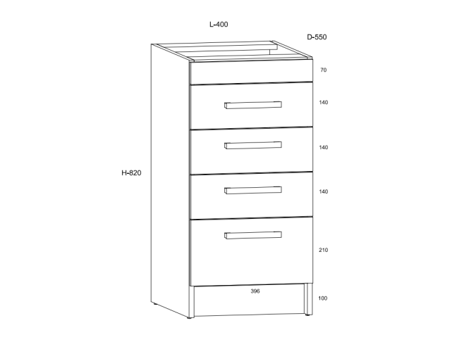Apatinė spintelė ROD-04 S40-4SZ 1