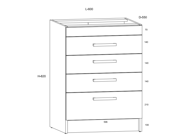 Apatinė spintelė ROD-06 S60-4SZ 1