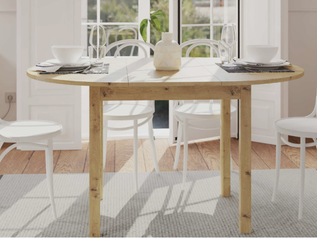 Apvalus išskleidžiamas stalas SENDI 100 Apvalus išskleidžiamas stalas SENDI 100