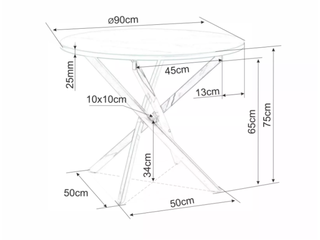 Apvalus stalas AGIS RIEŠUTAS 7
