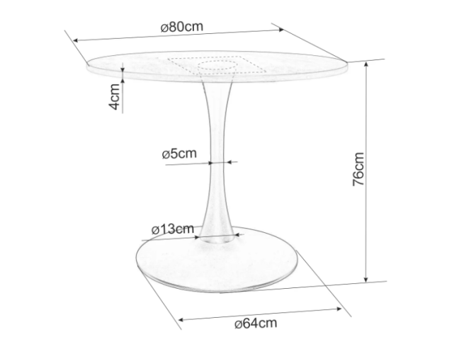 Apvalus stalas AMADEO 80 4