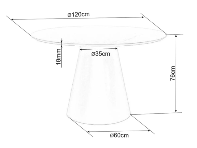Apvalus stalas ANGEL 120 10