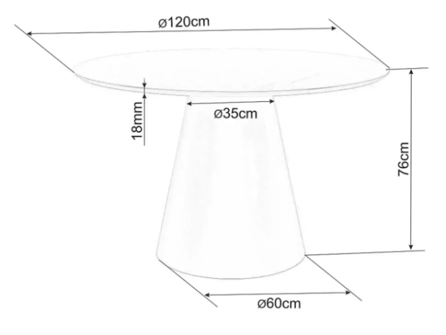 Apvalus stalas ANGEL CERAMIC 120 3