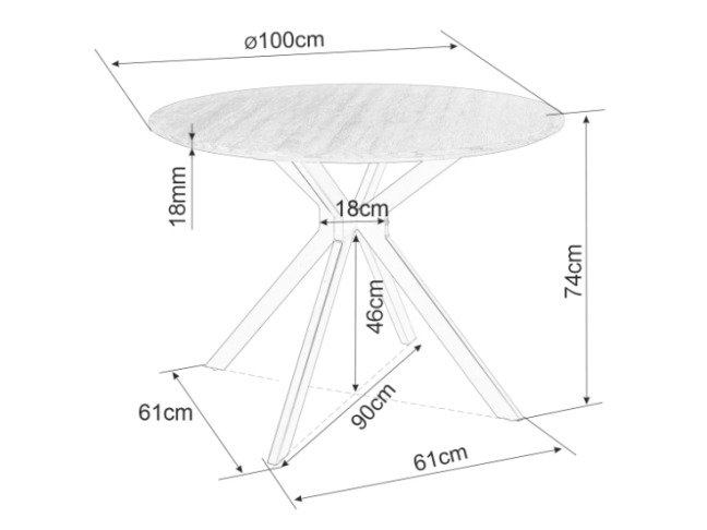 Apvalus stalas ASTER 100 3 Apvalus stalas ASTER 100 3