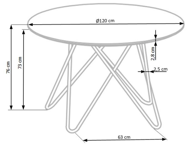 Apvalus stalas BONELLO 14 Apvalus stalas BONELLO 14
