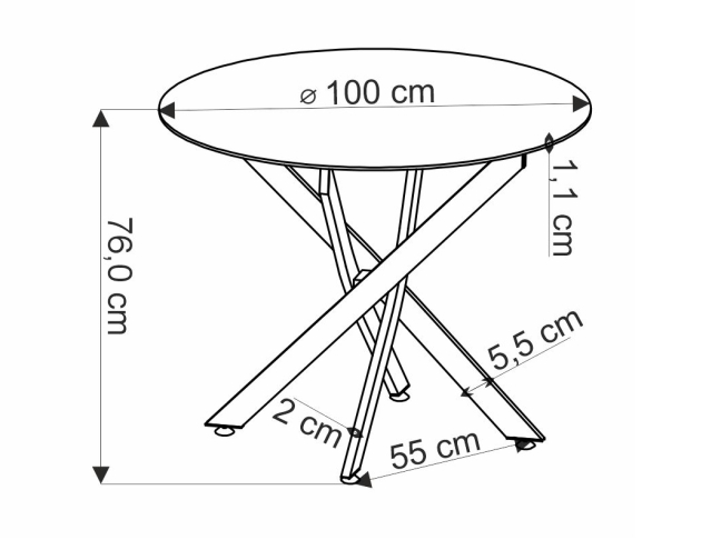 Apvalus stalas EDGAR 2 9 Apvalus stalas EDGAR 2 9