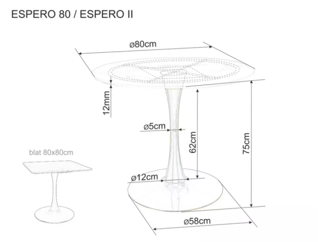 Apvalus stalas ESPERO 80 4 Apvalus stalas ESPERO 80 4